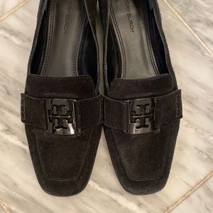 Tory Burch Georgia black suede loafers